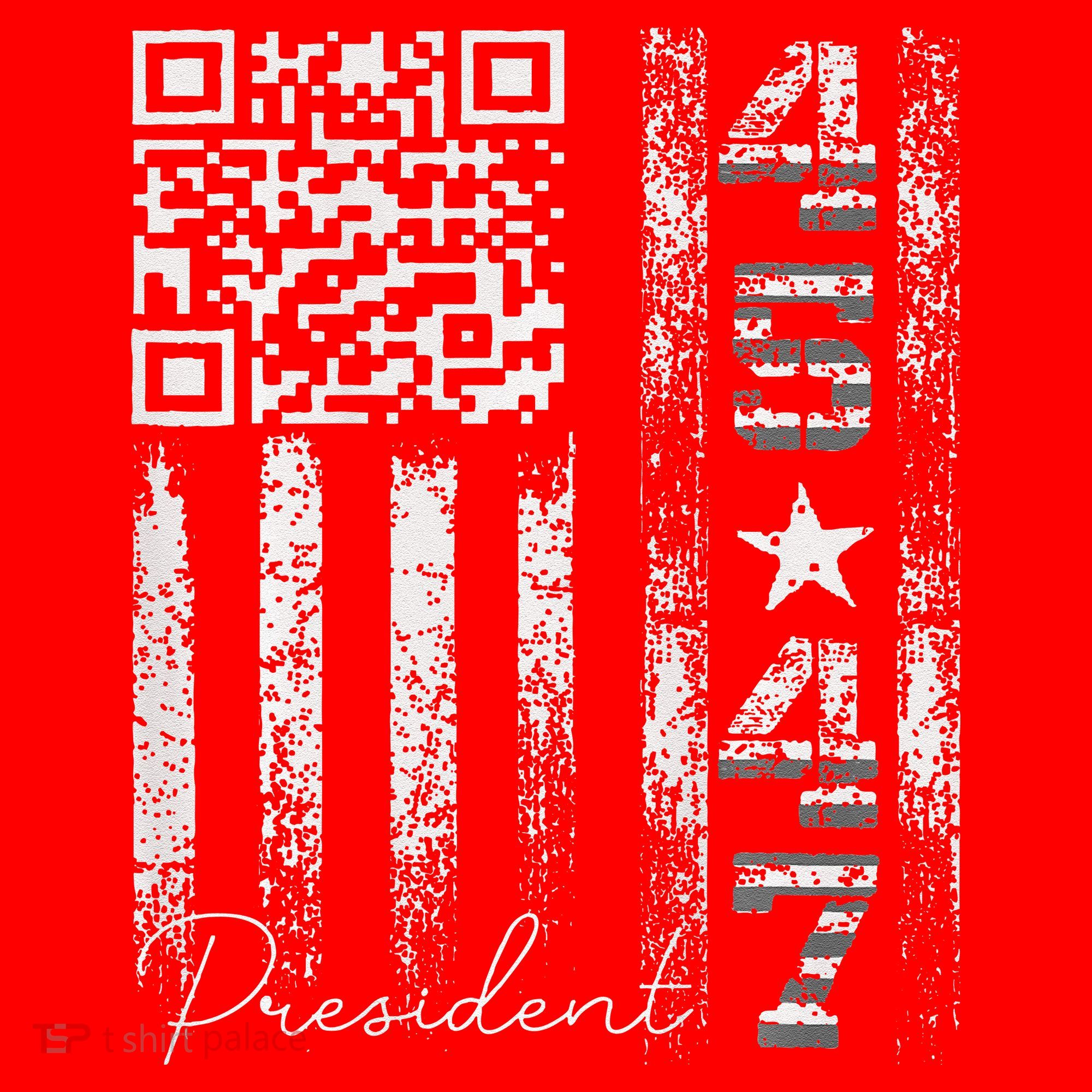 Funny Qr Scan Me President 4547 Trump Dancing Code Santa Hat