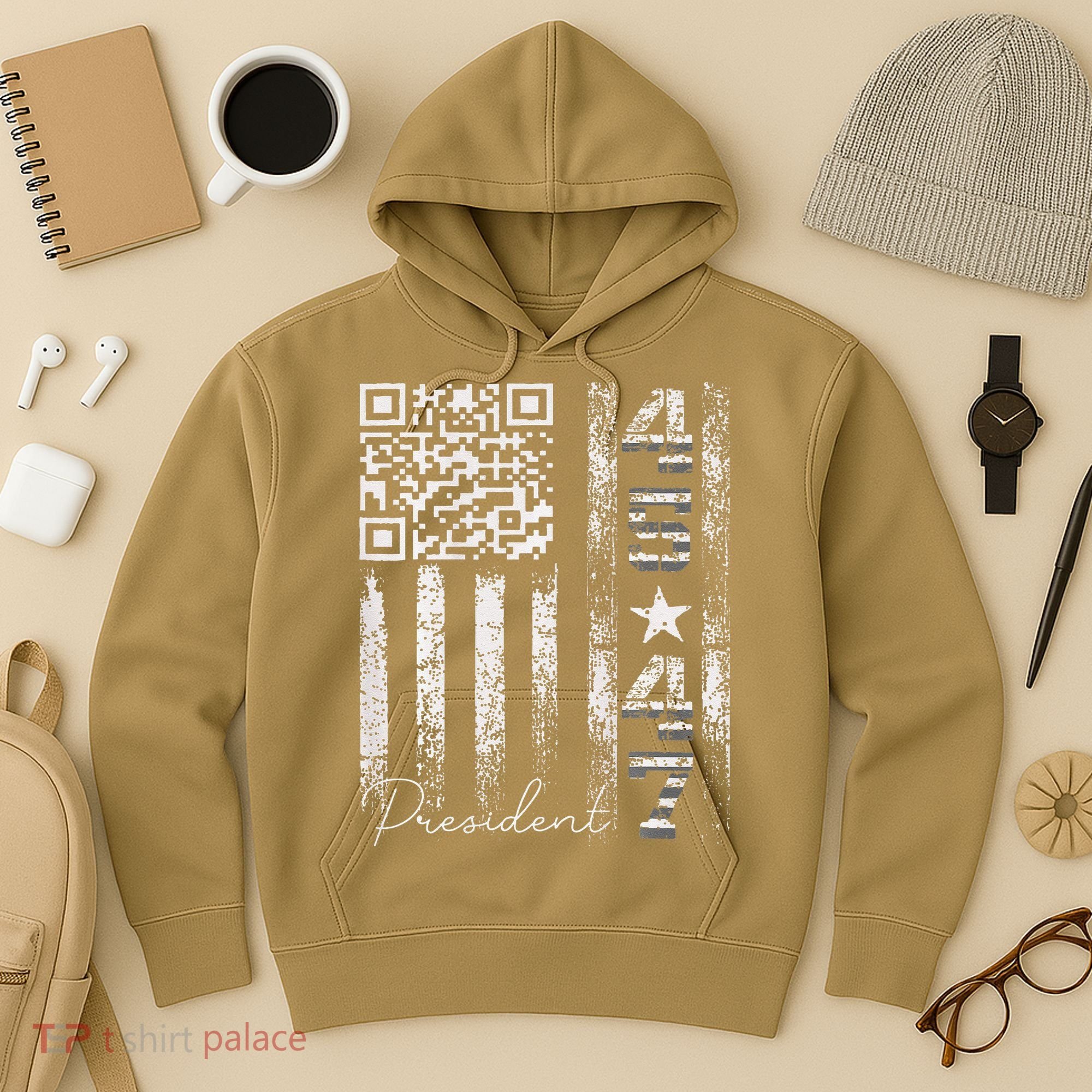 Funny Qr Scan Me President 4547 Trump Dancing Code Hoodie