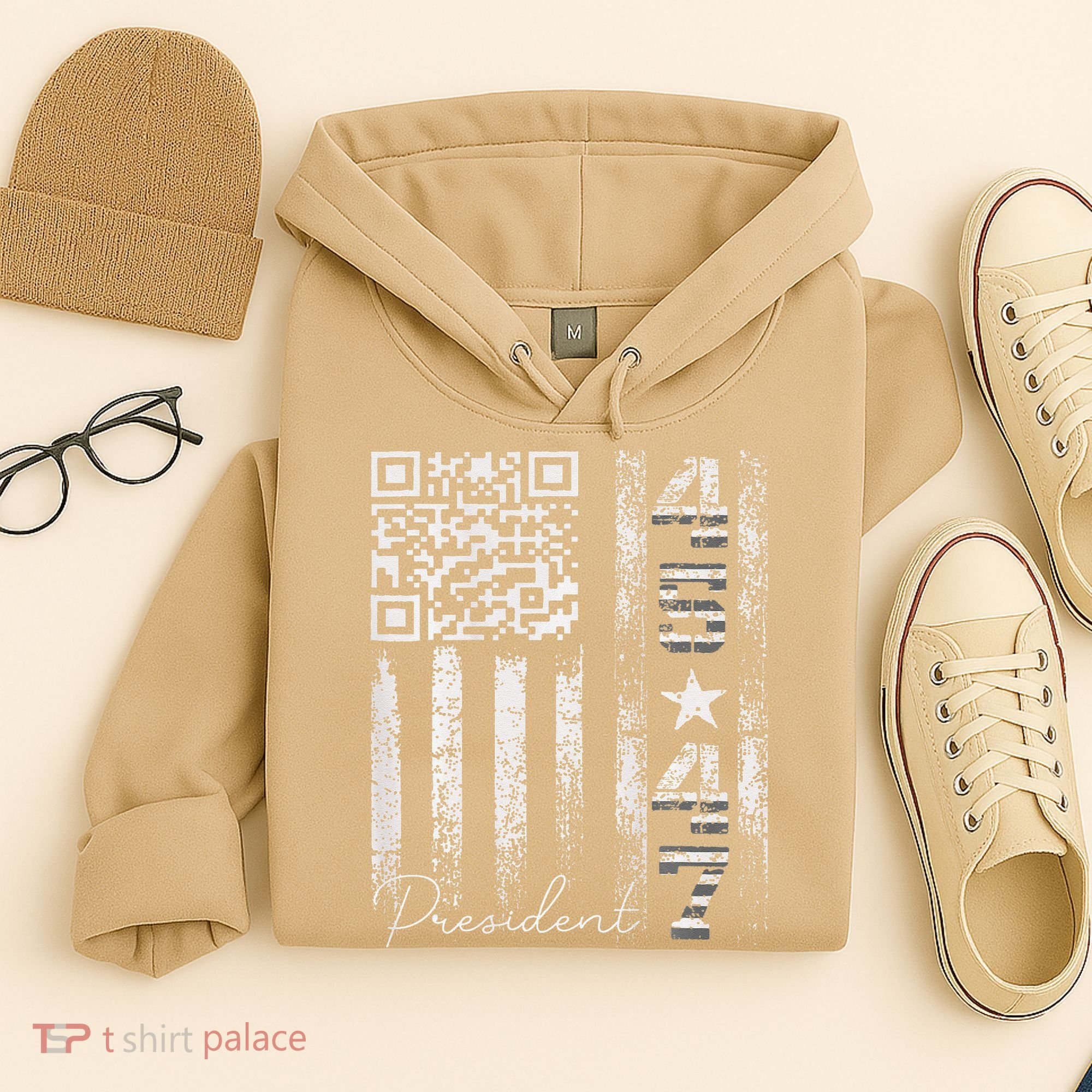 Funny Qr Scan Me President 4547 Trump Dancing Code Hoodie
