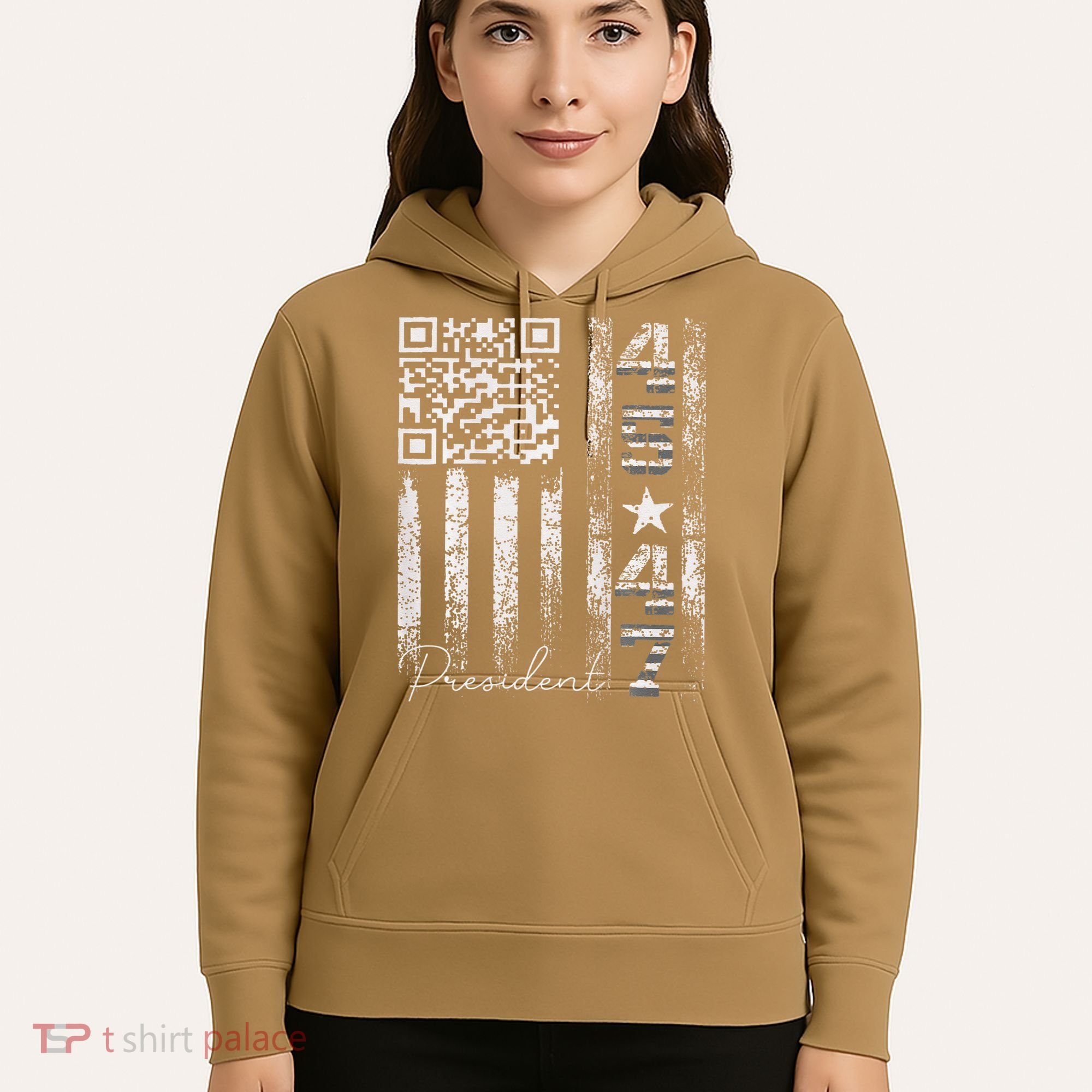 Funny Qr Scan Me President 4547 Trump Dancing Code Hoodie