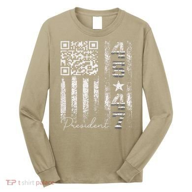 Funny Qr Scan Me President 4547 Trump Dancing Code Long Sleeve Shirt