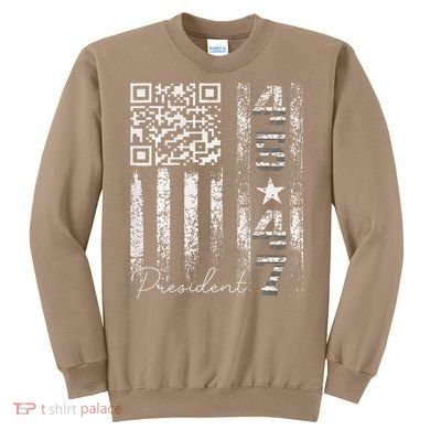 Funny Qr Scan Me President 4547 Trump Dancing Code Sweatshirt