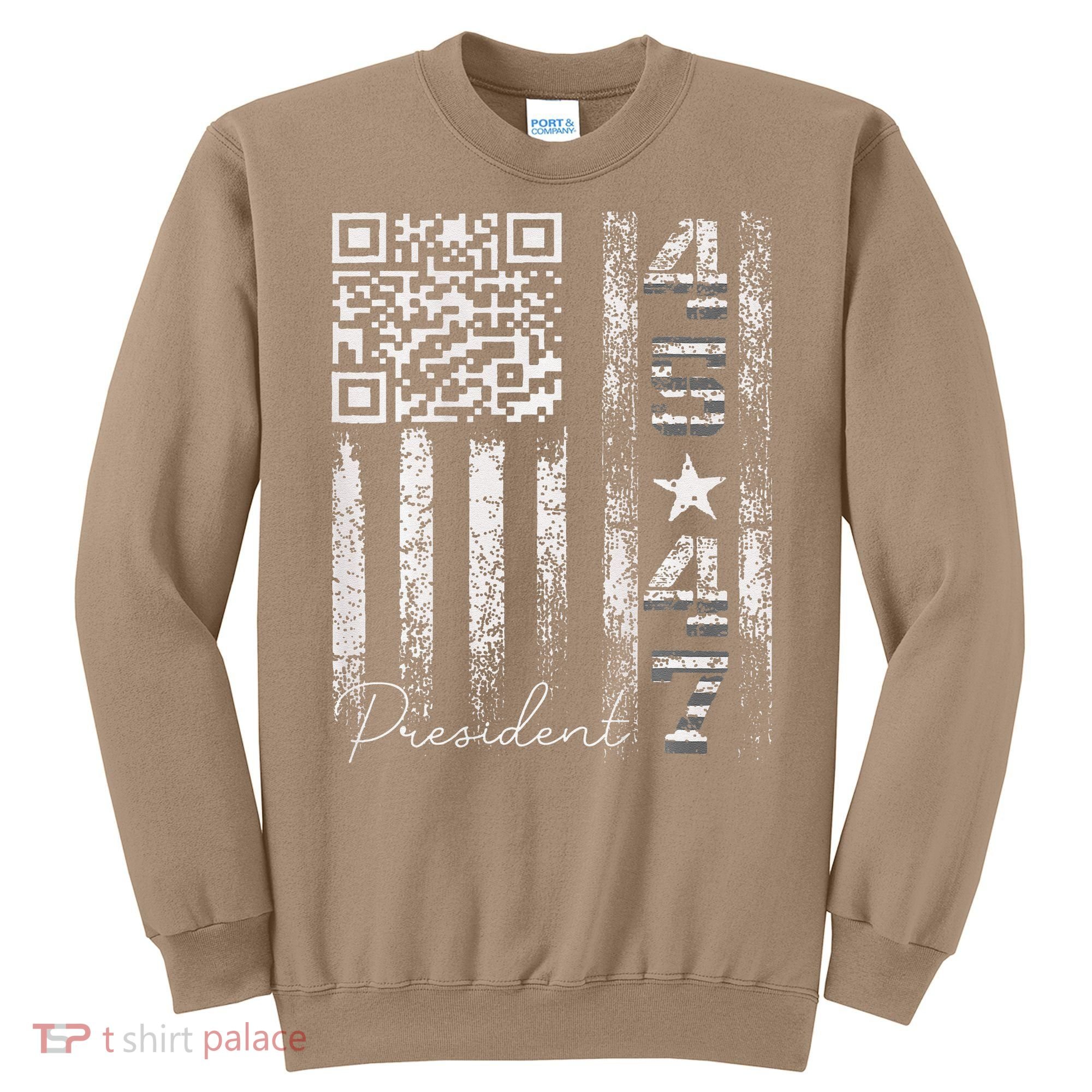 Funny Qr Scan Me President 4547 Trump Dancing Code Sweatshirt