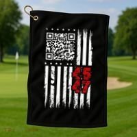Funny Qr Scan Code Jokes Humor Hidden Message Sarcastic Golf Towel thumb 1