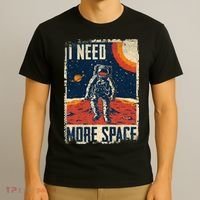 Funny Quote Space Man Astronaut Retro I Need More Space T-Shirt thumb 3