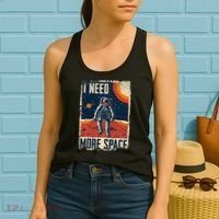 Funny Quote Space Man Astronaut Retro I Need More Space Women's Tank Top thumb 2