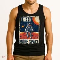 Funny Quote Space Man Astronaut Retro I Need More Space Tank Top thumb 3
