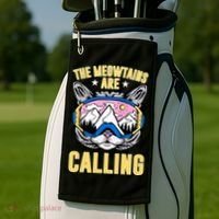 Funny Quote Ski Cat Lovers Skiing  Golf Towel thumb 2