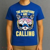 Funny Quote Ski Cat Lovers Skiing  T-Shirt thumb 3
