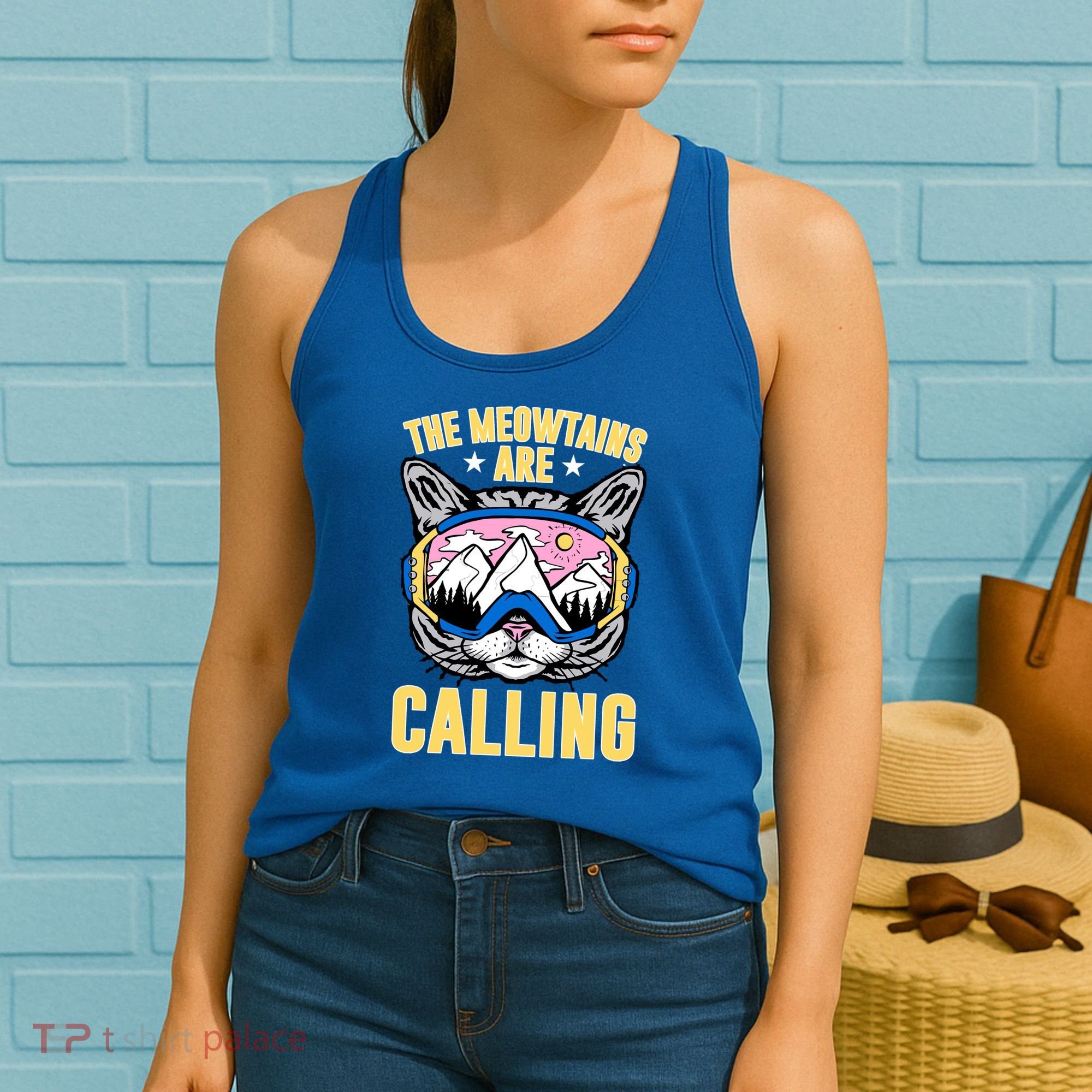 Funny Quote Ski Cat Lovers Skiing  Women's Tank Top