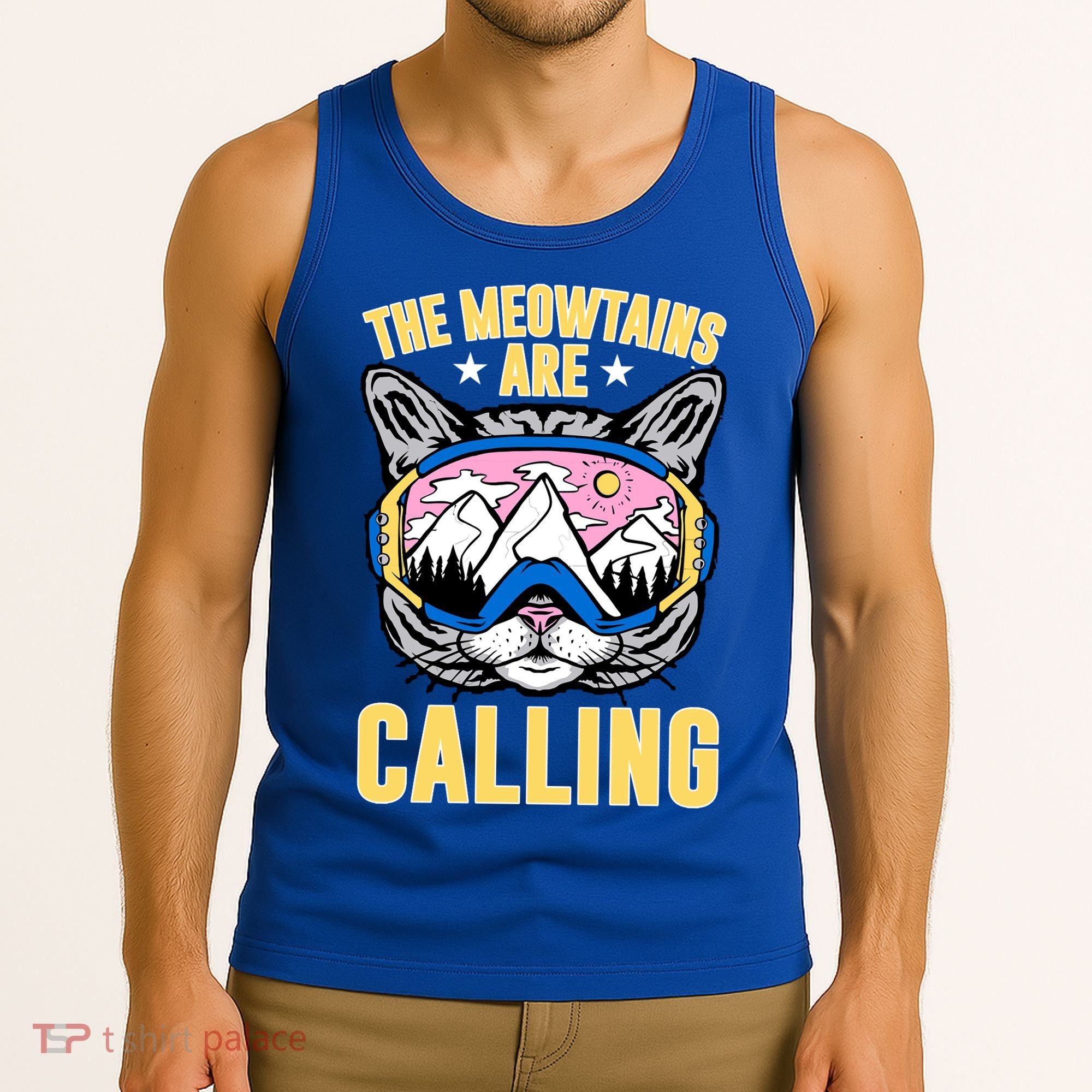 Funny Quote Ski Cat Lovers Skiing  Tank Top