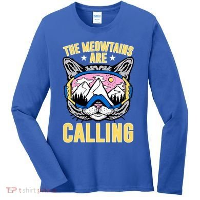 Funny Quote Ski Cat Lovers Skiing  Women's Long Sleeve Shirt