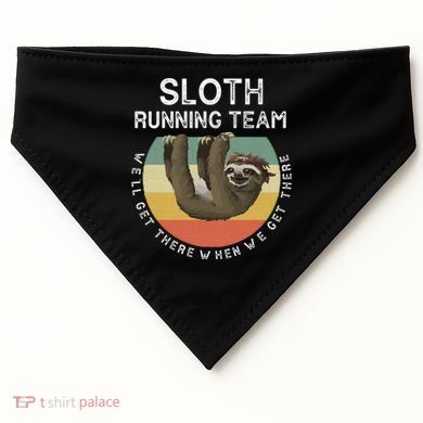 Funny Quotes Sloth Running Team Gift Gift USA-Made Doggie Bandana