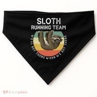 Funny Quotes Sloth Running Team Gift Gift USA-Made Doggie Bandana thumb 0