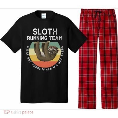 Funny Quotes Sloth Running Team Gift Gift Pajama Set