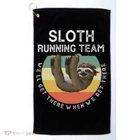 Funny Quotes Sloth Running Team Gift Gift Golf Towel thumb 0