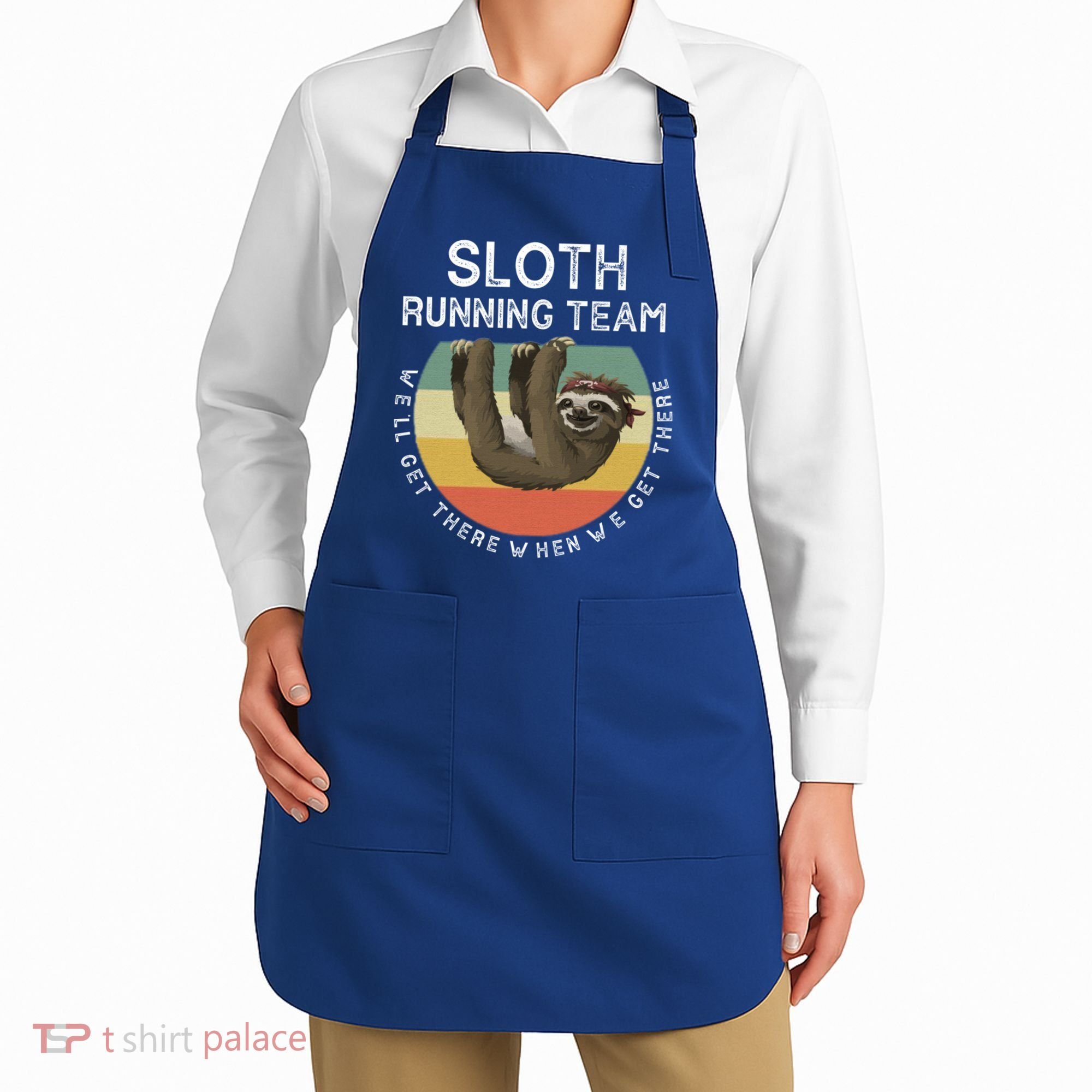 Funny Quotes Sloth Running Team Gift Gift Apron