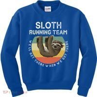 Funny Quotes Sloth Running Team Gift Gift Kids Sweatshirt thumb 0