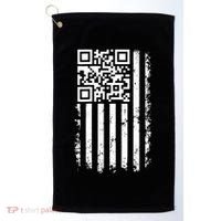Funny Qr Scan Me President Trump 45 47 Dancing Code Flag Golf Towel thumb 0