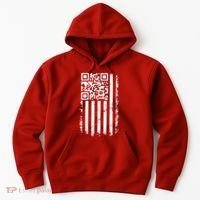 Funny Qr Scan Me President Trump 45 47 Dancing Code Flag Hoodie thumb 0