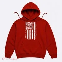 Funny Qr Scan Me President Trump 45 47 Dancing Code Flag Hoodie thumb 0