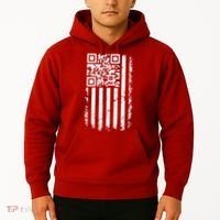 Funny Qr Scan Me President Trump 45 47 Dancing Code Flag Hoodie thumb 2