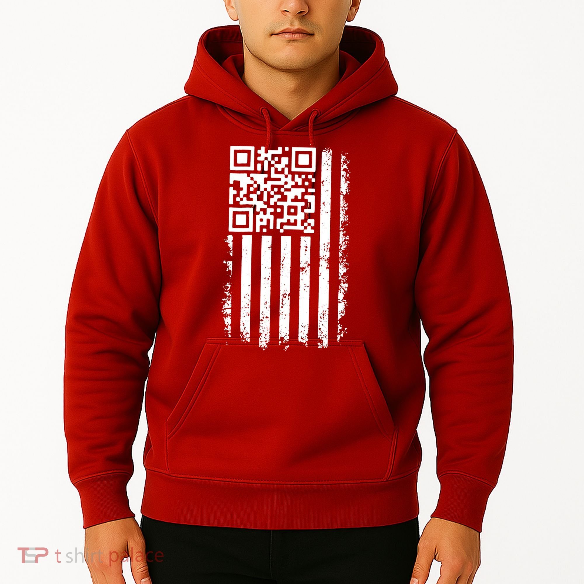 Funny Qr Scan Me President Trump 45 47 Dancing Code Flag Hoodie
