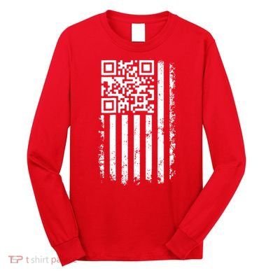 Funny Qr Scan Me President Trump 45 47 Dancing Code Flag Long Sleeve Shirt