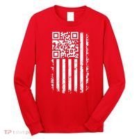 Funny Qr Scan Me President Trump 45 47 Dancing Code Flag Long Sleeve Shirt thumb 0