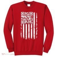 Funny Qr Scan Me President Trump 45 47 Dancing Code Flag Sweatshirt thumb 0