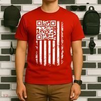 Funny Qr Scan Me President Trump 45 47 Dancing Code Flag T-Shirt thumb 6