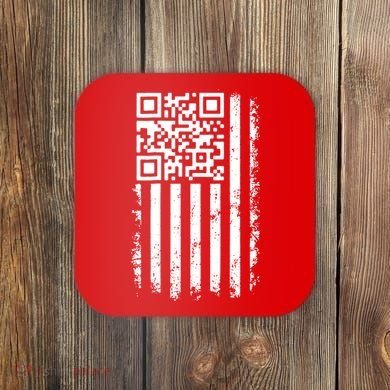 Funny Qr Scan Me President Trump 45 47 Dancing Code Flag Coaster