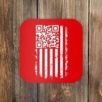 Funny Qr Scan Me President Trump 45 47 Dancing Code Flag Coaster thumb 0