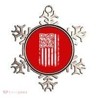 Funny Qr Scan Me President Trump 45 47 Dancing Code Flag Ornament thumb 0