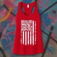 Funny Qr Scan Me President Trump 45 47 Dancing Code Flag Women's Tank Top thumb 3