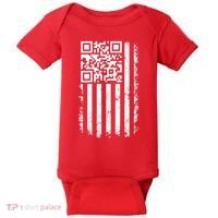 Funny Qr Scan Me President Trump 45 47 Dancing Code Flag Baby Bodysuit thumb 0