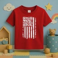 Funny Qr Scan Me President Trump 45 47 Dancing Code Flag Toddler T-Shirt thumb 3