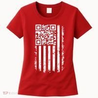 Funny Qr Scan Me President Trump 45 47 Dancing Code Flag Women's T-Shirt thumb 0