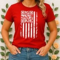 Funny Qr Scan Me President Trump 45 47 Dancing Code Flag Women's T-Shirt thumb 2