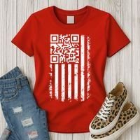 Funny Qr Scan Me President Trump 45 47 Dancing Code Flag Women's T-Shirt thumb 3