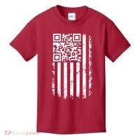 Funny Qr Scan Me President Trump 45 47 Dancing Code Flag Kids T-Shirt thumb 0