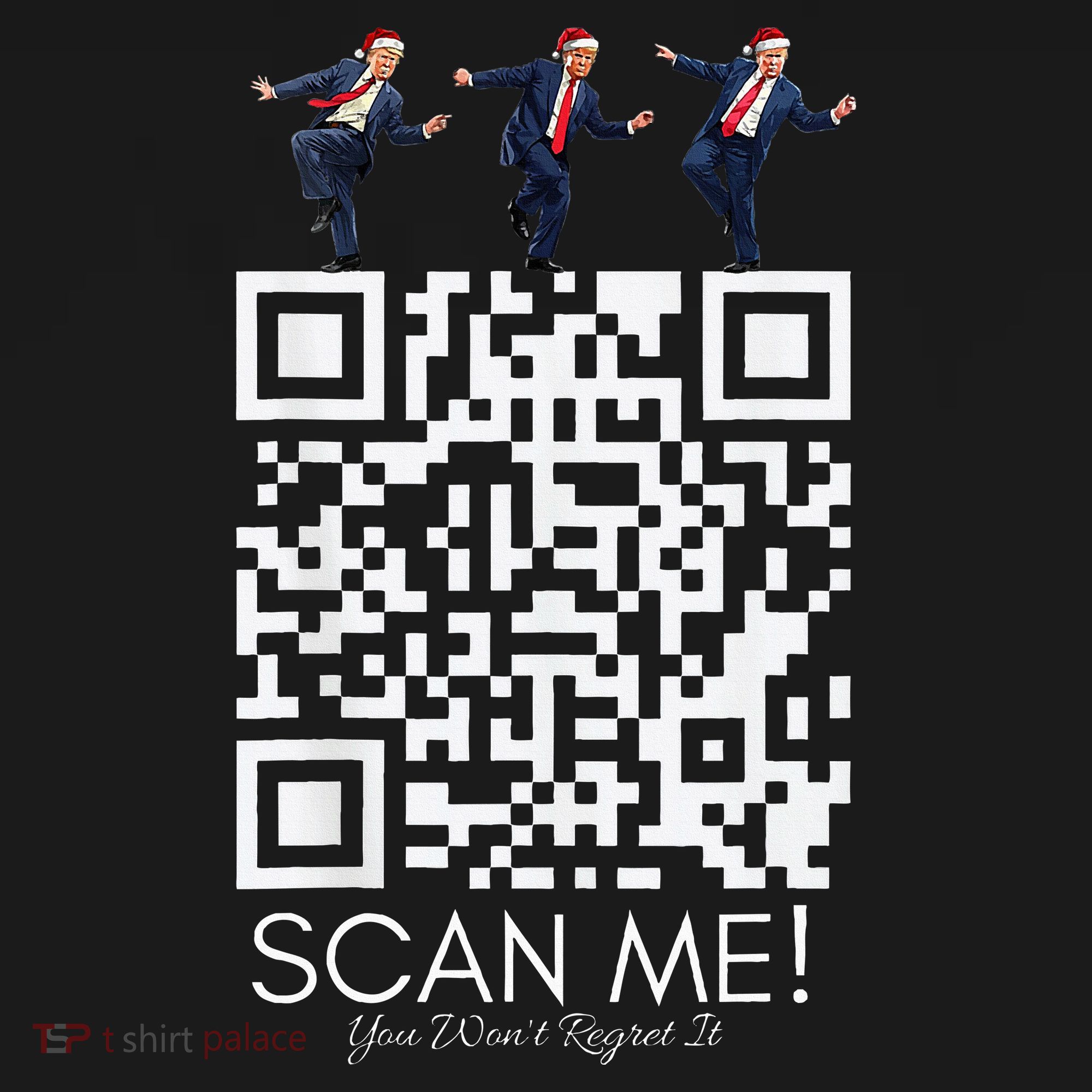 Funny Qr Scan Me President Qr Trump Dancing Hat Christmas Long Sleeve Shirt
