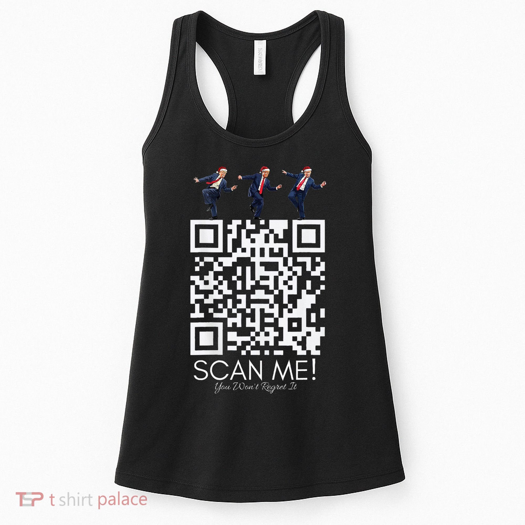 Funny Qr Scan Me President Qr Trump Dancing Hat Christmas Women's Tank Top