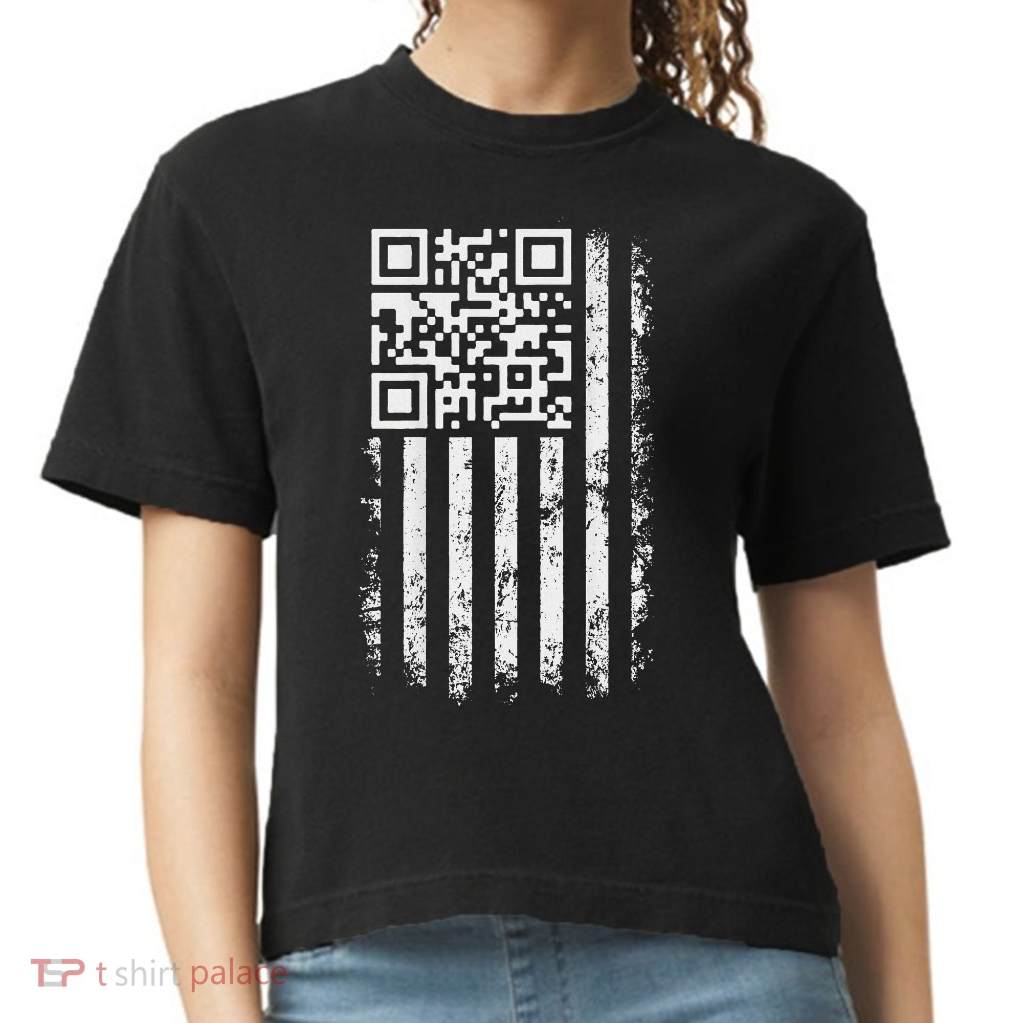 Funny Qr Scan Me President Trump 4547 Trump Dancing Code Comfort Colors Boxy T-Shirt