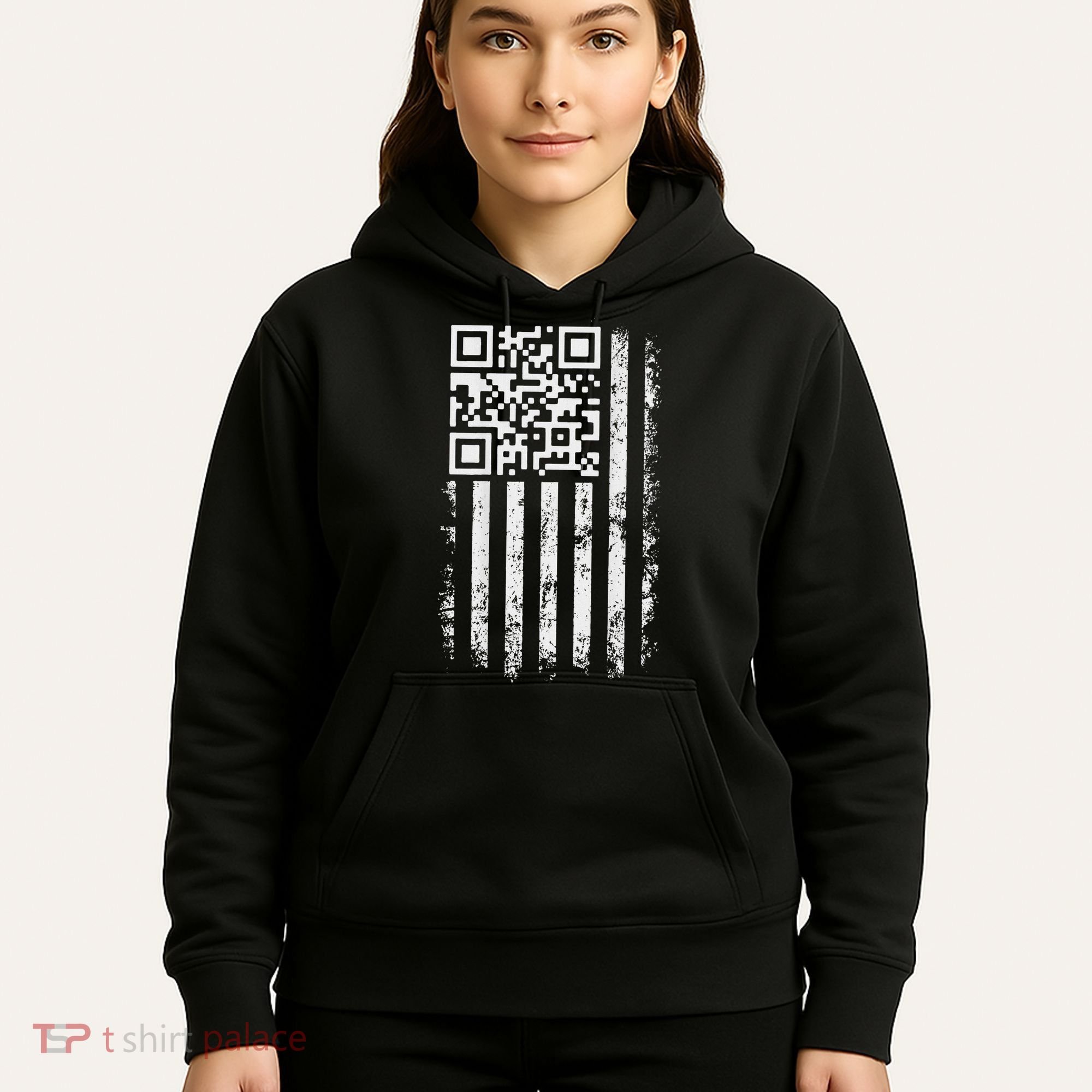 Funny Qr Scan Me President Trump 4547 Trump Dancing Code Hoodie