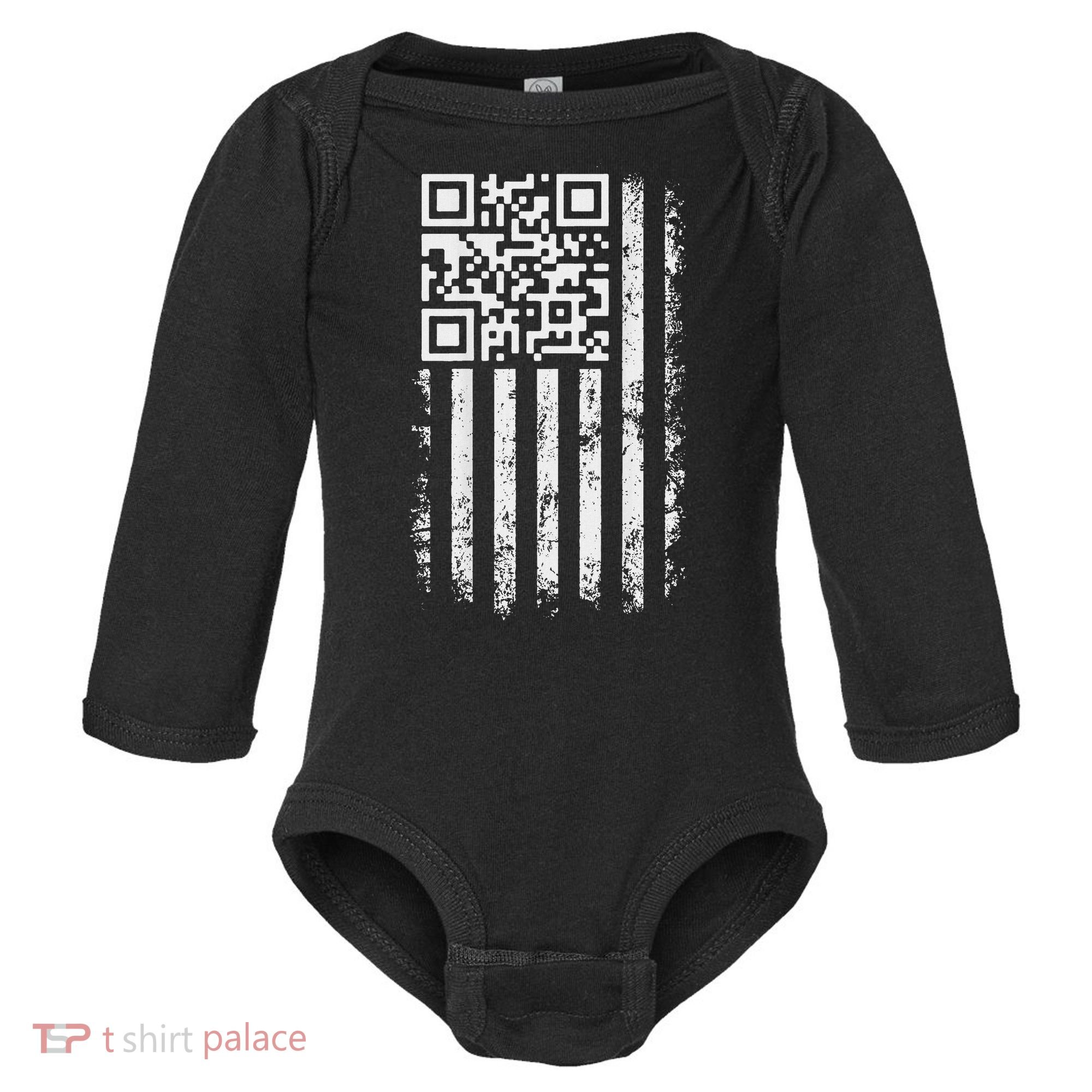 Funny Qr Scan Me President Trump 4547 Trump Dancing Code Baby Long Sleeve Bodysuit