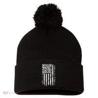 Funny Qr Scan Me President Trump 4547 Trump Dancing Code Pom Pom 12in Knit Beanie thumb 0