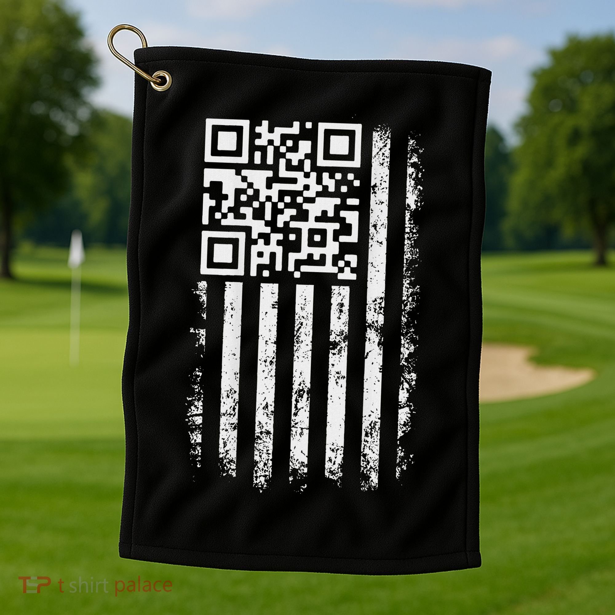 Funny Qr Scan Me President Trump 4547 Trump Dancing Code Golf Towel