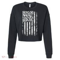Funny Qr Scan Me President Trump 4547 Trump Dancing Code Cropped Pullover Crew thumb 0
