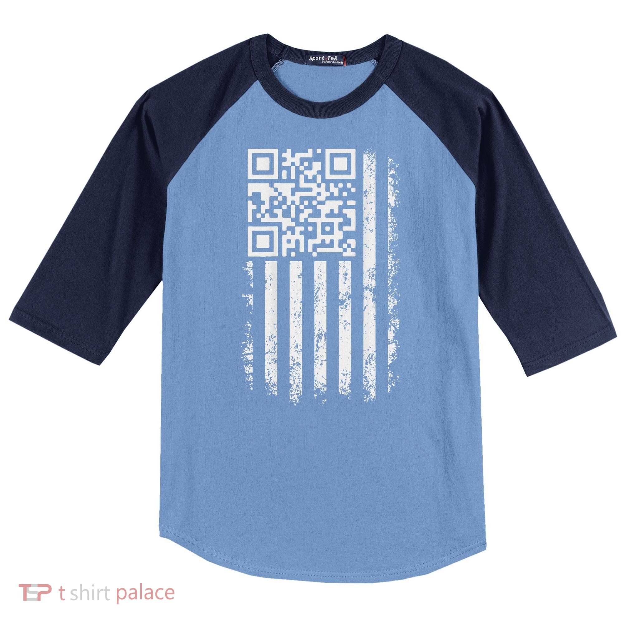 Funny Qr Scan Me President Trump 4547 Trump Dancing Code Raglan Baseball Sleeve Shirt